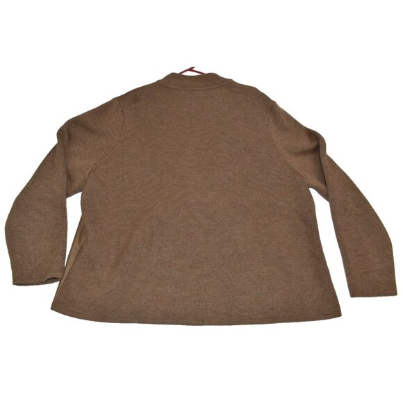 Pendleton Women 3X Brown Leather & Merino Wool Sweater Jacket Full Zip VTG Flaws - Picture 12 of 13